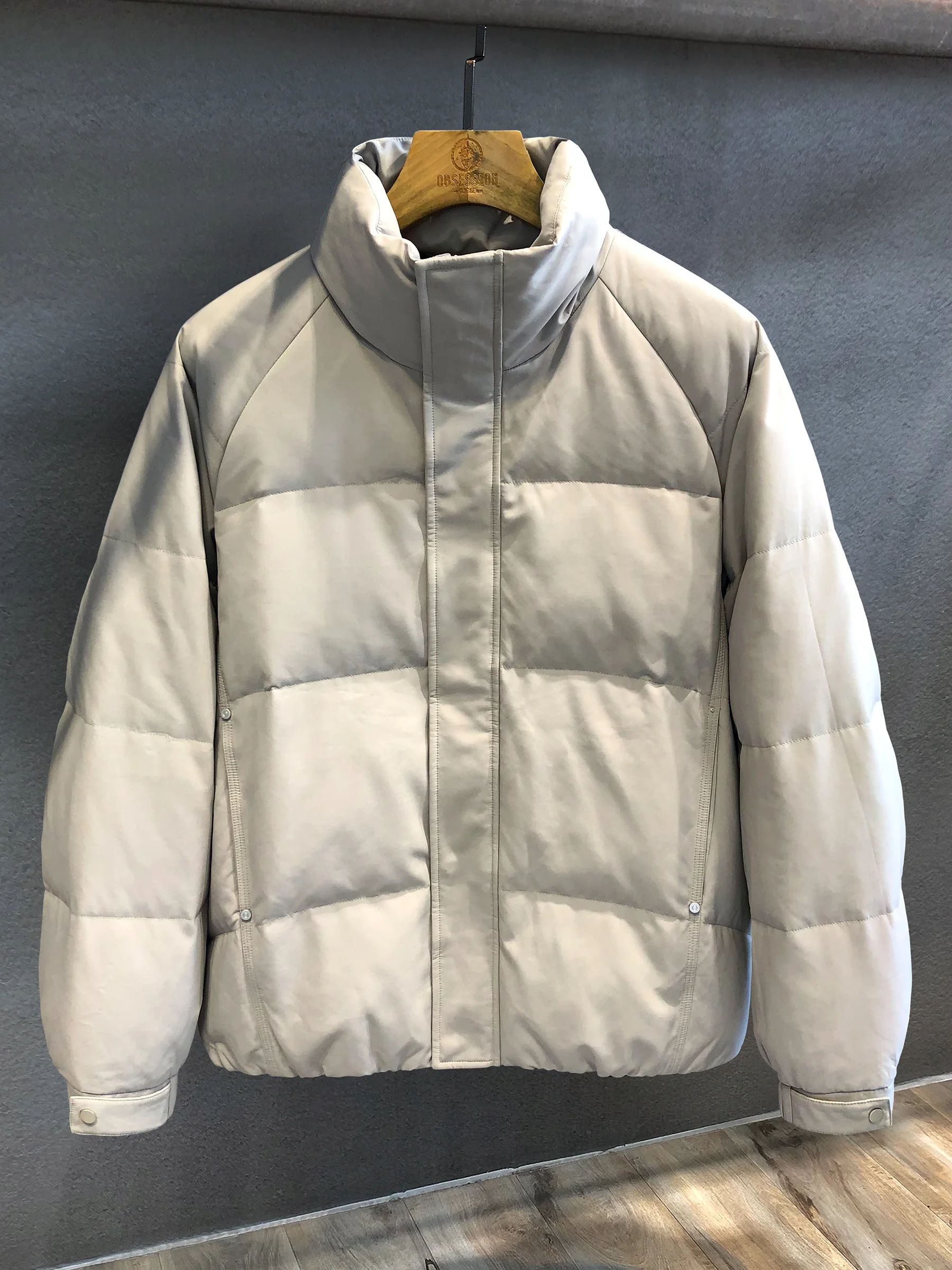 

Champagne Apricot High-End Fluffy 90 White Du down High Protection Stand Collar Men's Winter Warm Thiened Jaet Casual S...