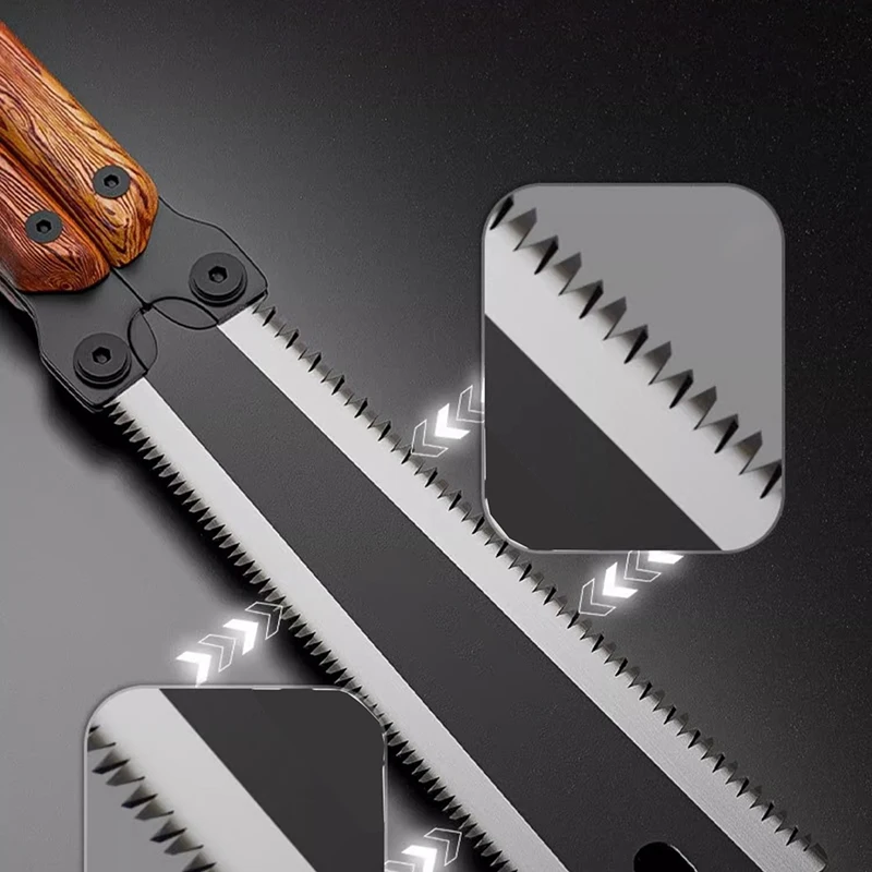 Multifunctional Folding Butterfly Saw Household Small Hand-held Logging Saw Woodworking Tool Saw Double-sided Grinding Hand Saw