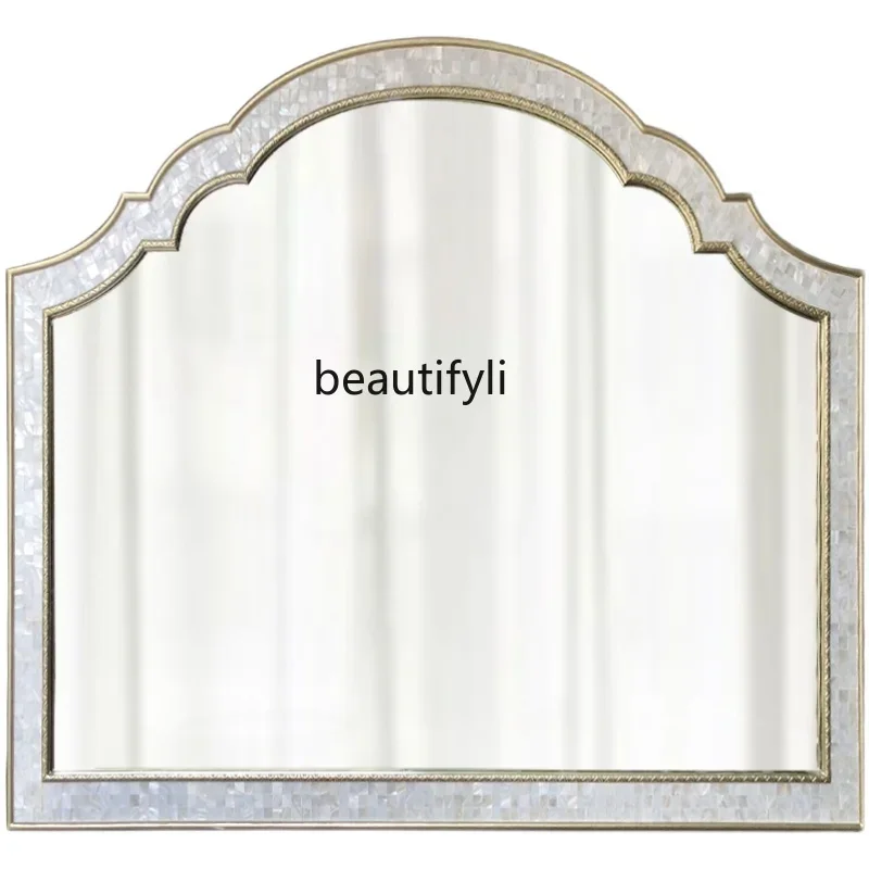 

SS Light luxuryLight luxury French square wall wall hanging decoration, dressing mirror, homestay hotel bathroom mirror, beauty