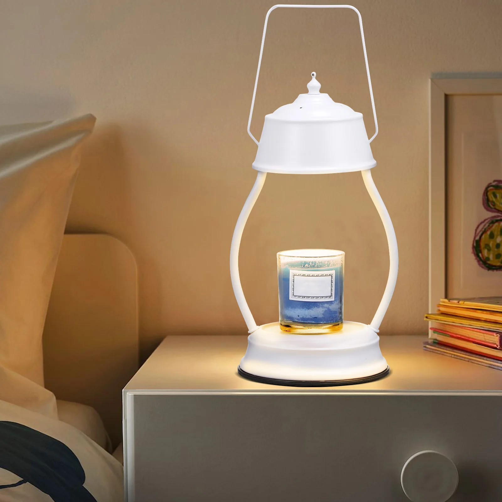 

Aromatherapy Wax 1 White Lantern Style C Warmer Lamp Dimmable Includes 2 Bulbs Bedroom Decor Home OfficeVintage