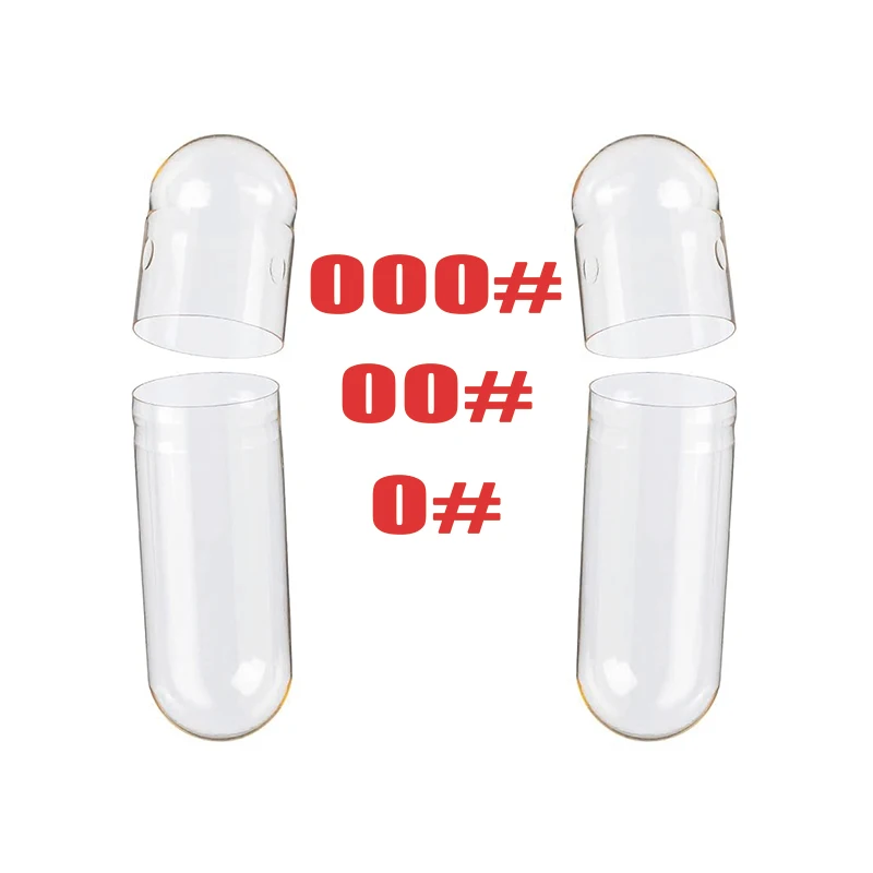 Vegan Separated Capsules 1000PCS Size 000 00 0 1 Empty Capsules Joined Vegetarian Kosher Halal HPMC Hollow Transparent Capsule