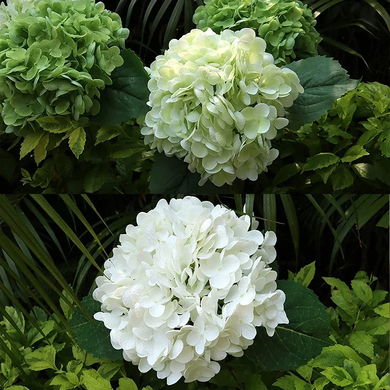 4 pcs Hydrangea Artificial Flowers Real Touch Latex Artificial Hydrangea for Wedding Bouquet Party Home Decor