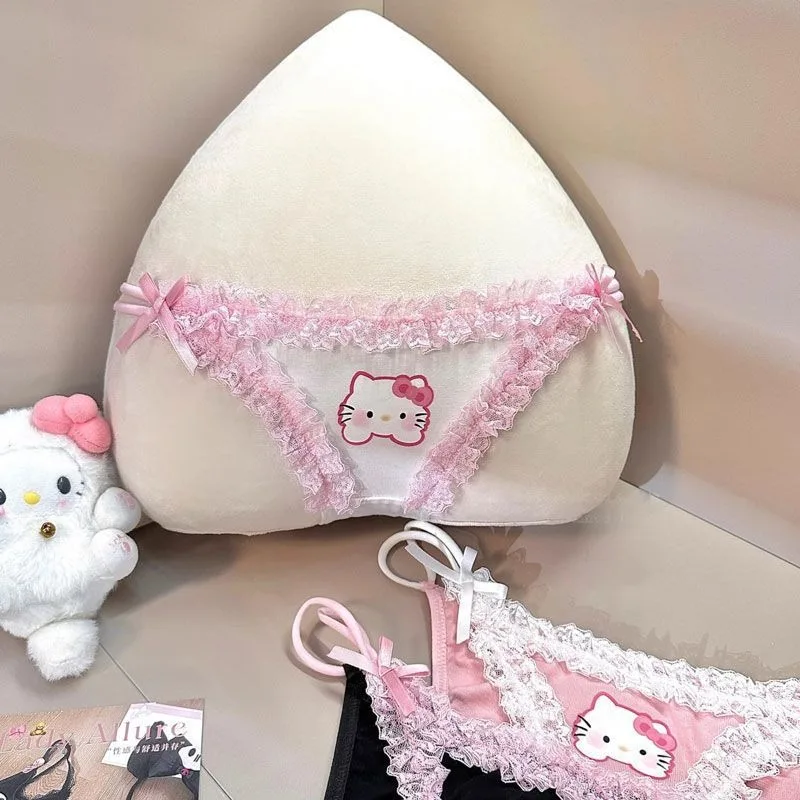 Słodkie damskie majtki Hellokitty Cartoon Bielizna Ultra-Niska Seksowna Bielizna Bezszwowa Bandaż Lenceria Femenina Personalizowane Stringi