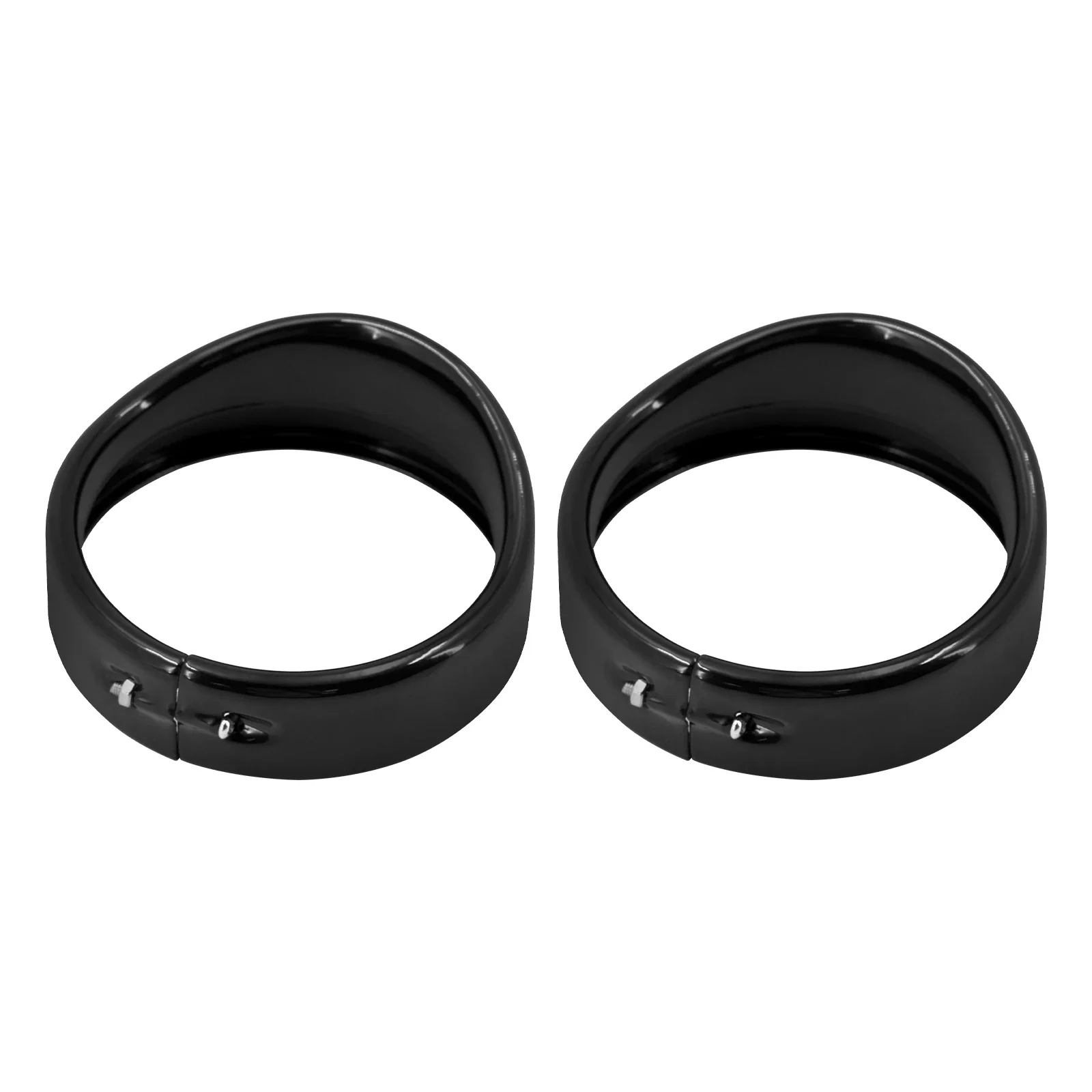 2xMotorcycle 4.5'' Auxiliary Fog Light Trim Ring Gloss Black Visor Lamp Cover For Harley Dyna Softail Touring Glide Sportster XL