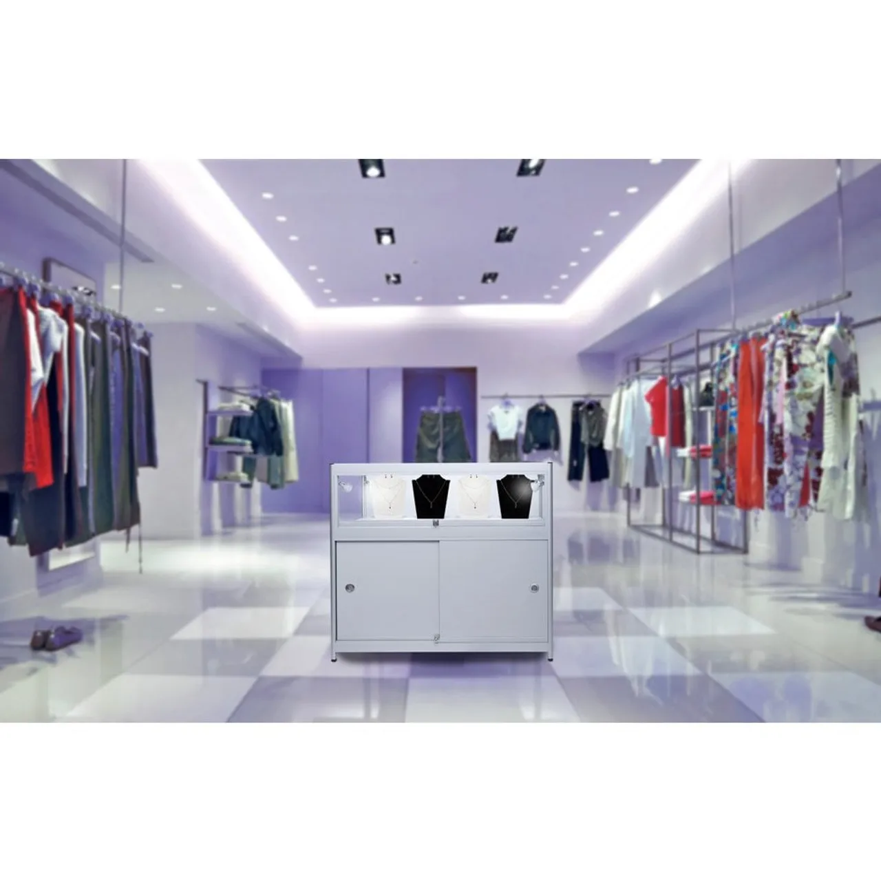 Custom.HIKUYA High-Quality Aluminium Showcase with 1/3 Glass Display and Storage Cupboard Glass Cabinet with LED Light