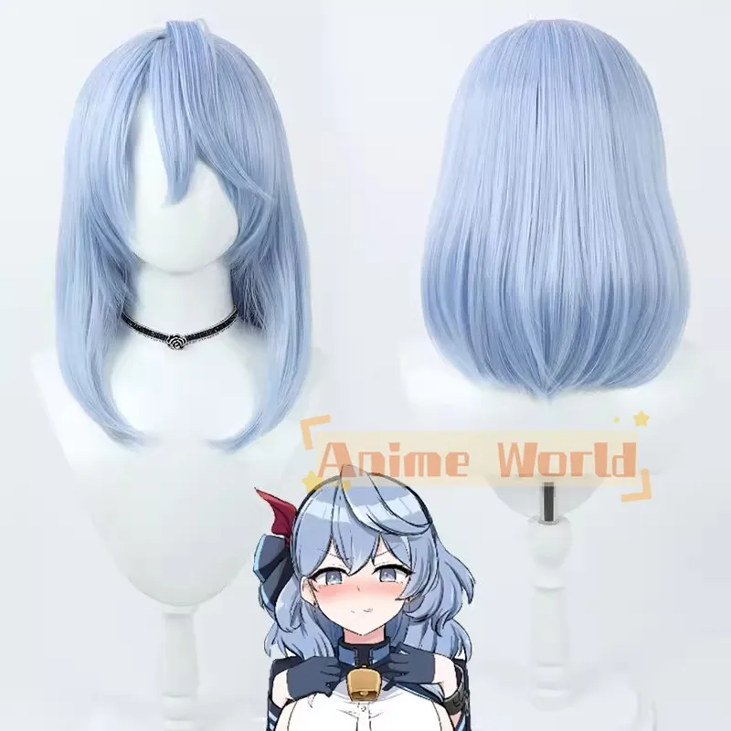 

Game Blue Archive Amau Ako Cosplay Wig 45cm Short Blue Heat Resistant Synthetic Hair Halloween Role Play Party + Free Wig Cap