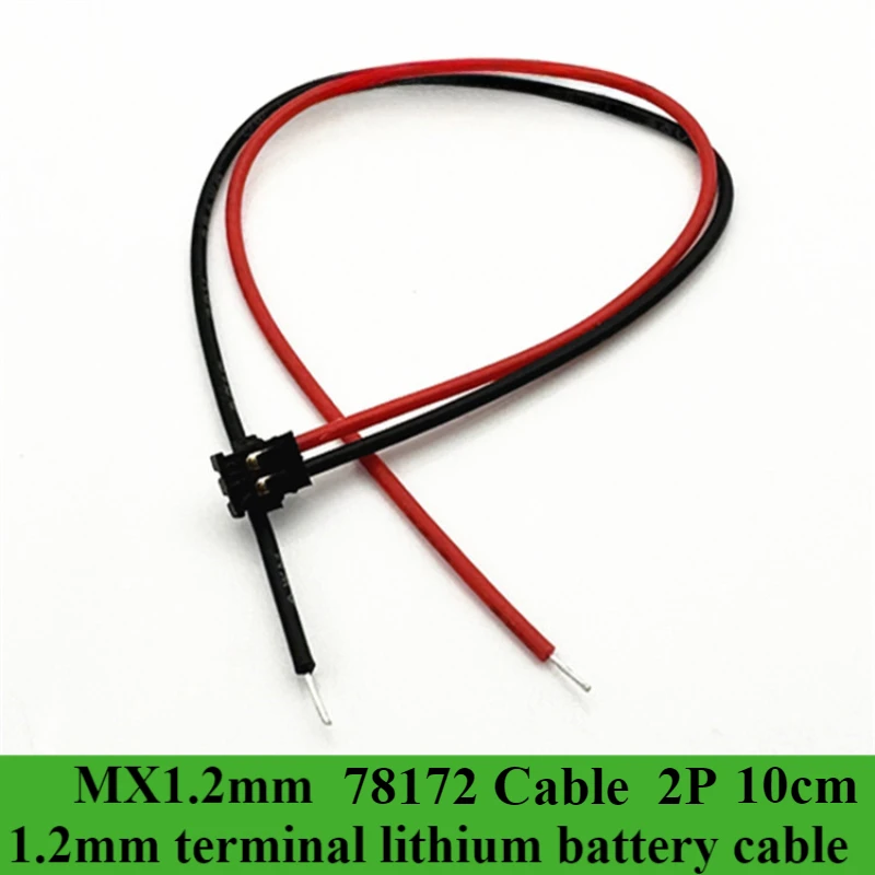 Fil de batterie au lithium à tête unique, connecteur MX1.2 mm, pas de 1.2mm, prise de câble 78171 78172, 2P, 3P, 4P, 10cm, 28AWG, lot de 2 pièces, 5 pièces, 10 pièces