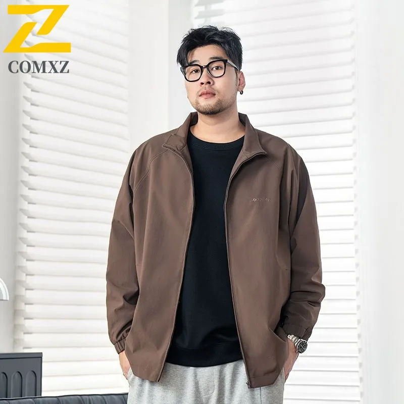 

COMXZ Spring Autumn New Reversible Washed Jacket Men Casual Lapel Coat Two Sided Wear Big Size Loose Fit breathable windbreaker