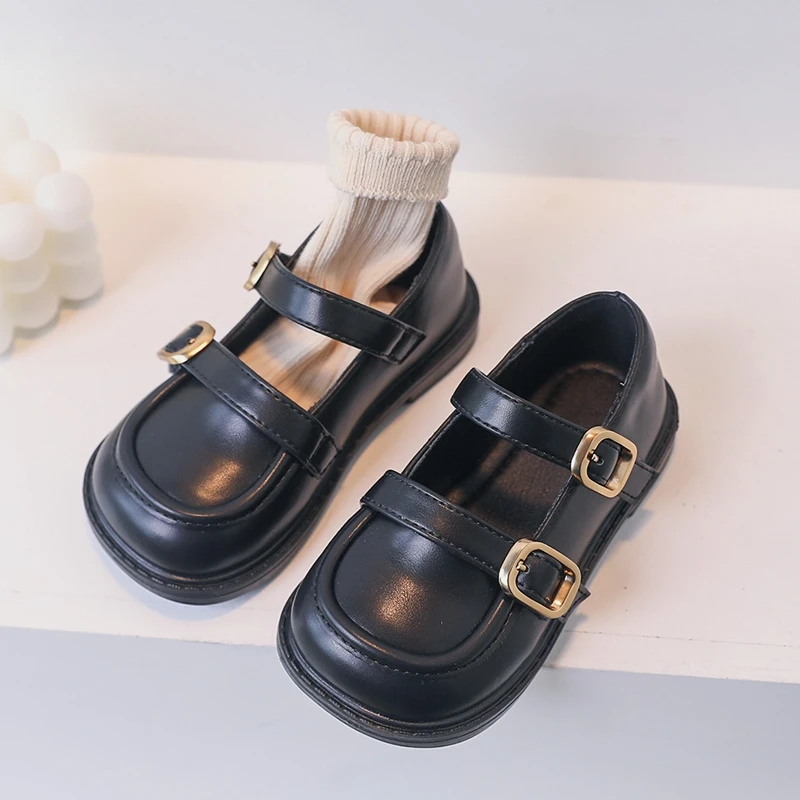 Claladoudou-zapatos descalzos de charol brillante para niños y niñas, mocasines de vestir de princesa con punta cuadrada, 2024