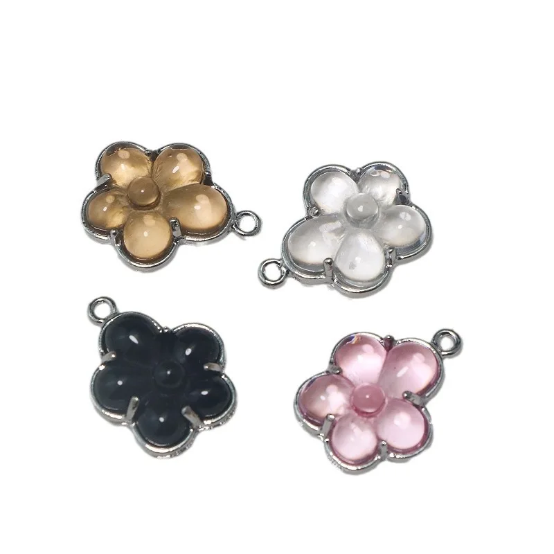 10pcs18*23mm Alloy pendant Exquisite Crystal blossom Charms for making DIY Jewelry Earring Necklace Accessories