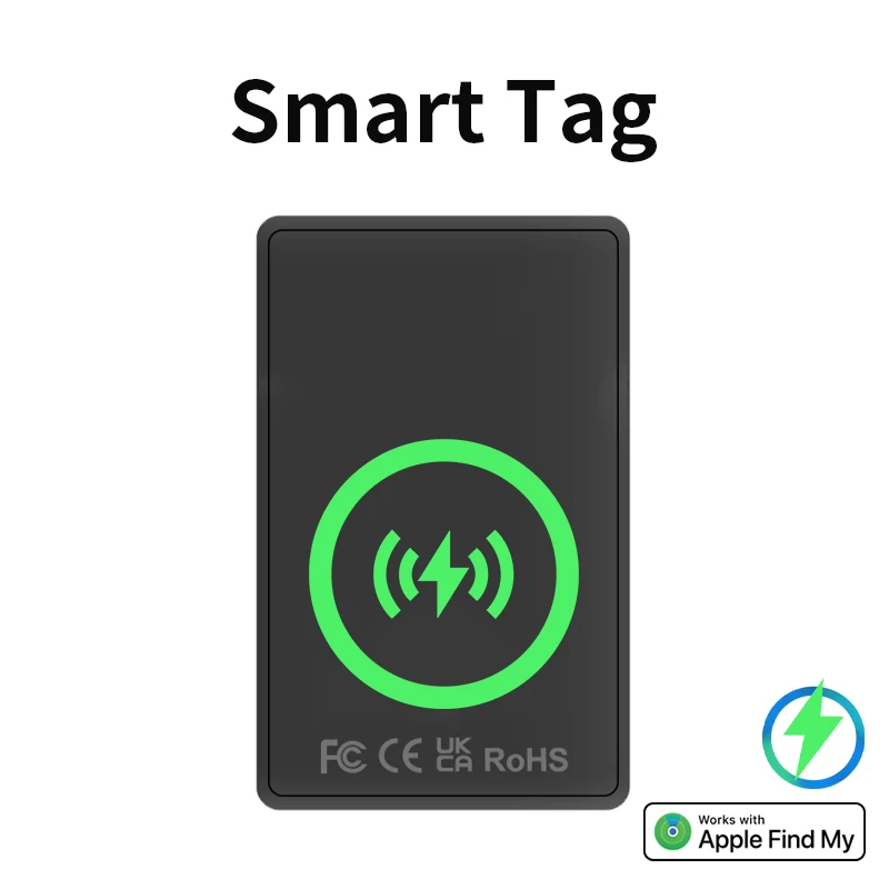 Wireless Recharging Slim Smart Tag for Wallet File Smart Card Finder Long Distance Tracking For Find My Apple Airtag Replacement