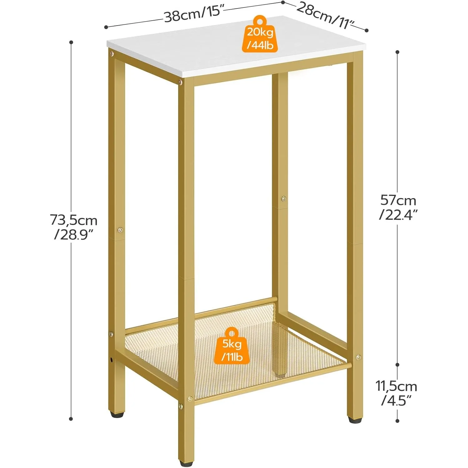 Industrial End Telephone Table with Adjustable Mesh Shelves, Small Entryway Table,  Small Table for Hallway, Living Room, Office