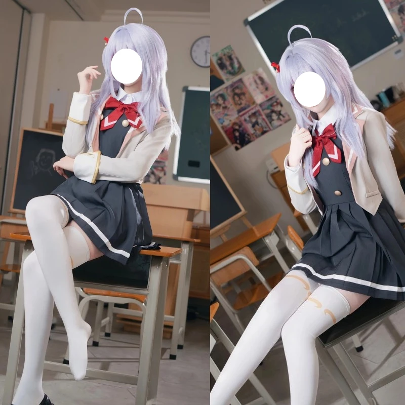 

Anime Alisa Cosplay Mikhailovna Kujou Costume White Shirt Coat Black Skirt JK School Uniform Role Play Outfit Halloween Party