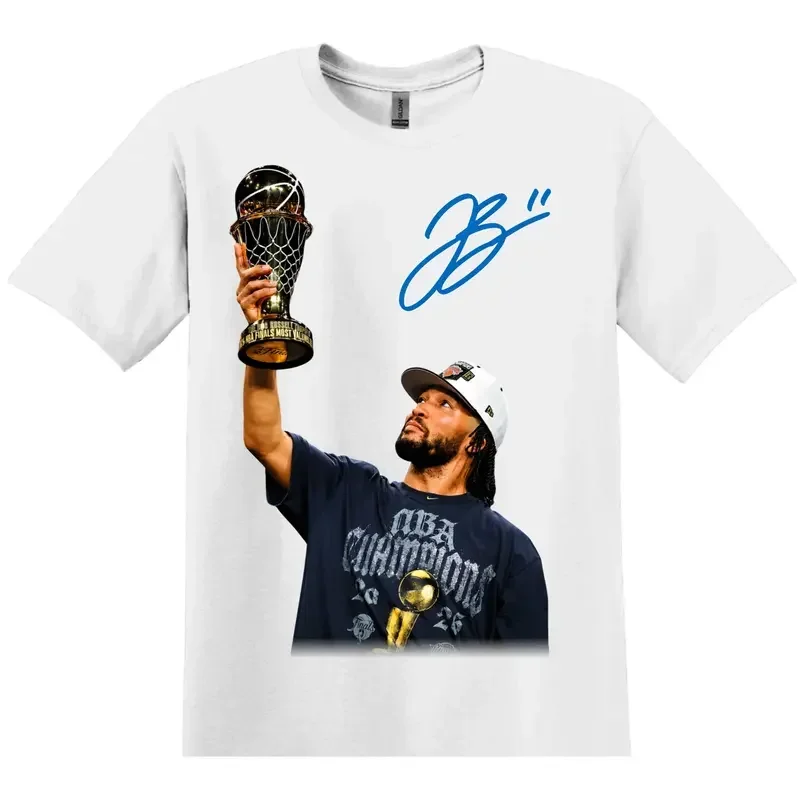 Jalen Brunson Bold MVP Graphic Cotton T-Shirt - Unisex Fitted Short-Sleeve Signature Print Top, New York Championship Basketball Fan Casual Streetwear Game Day Gift