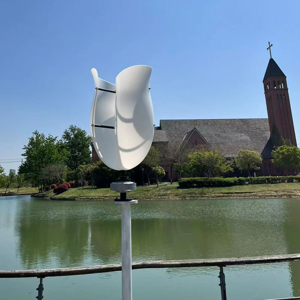 8000W 10000W 12V 24V 48V Vertical Wind Turbine Rose Shape Colorful Wind Power Generator MPPT Hybrid Controller Home Farm Use