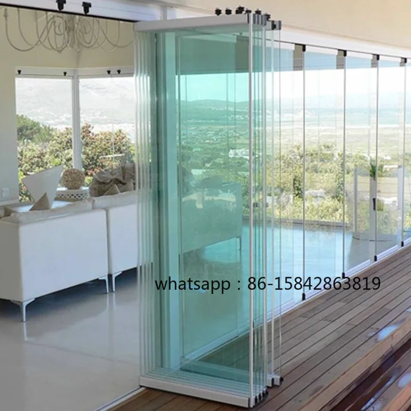 

Balcony sliding Double folding Single Frameless glass folding window