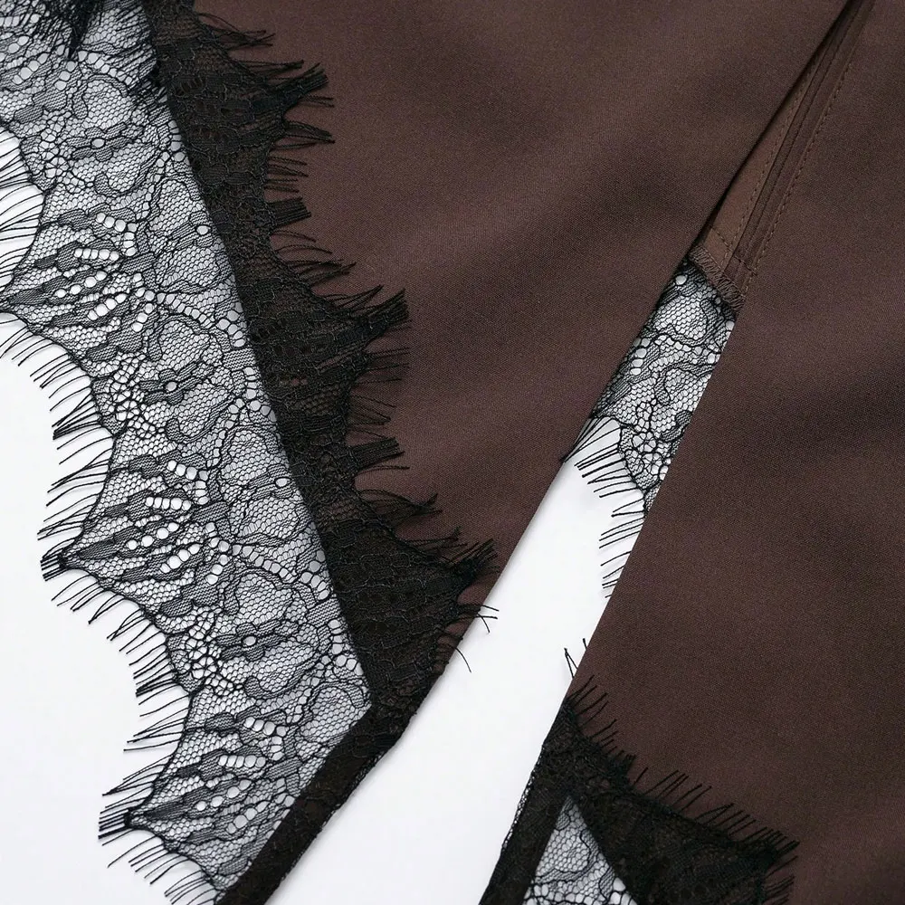 Asymmetrisches Damen-Tanktop aus Spitze mit Knöpfen vorne, ärmellose Weste für Frühling und Sommer – Detail 7