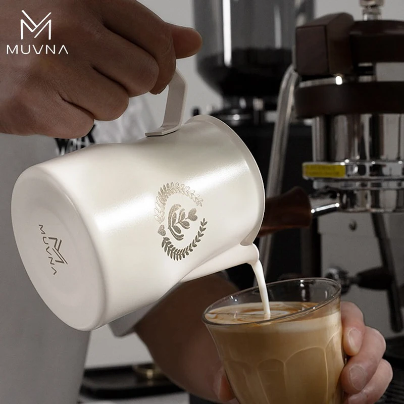 

Кувшин для молока MUVNA 350/450 мл, аксессуары для кофе, профессиональный кувшин для взбивания молока для бариста, для латте-арта, вспениватель для молока