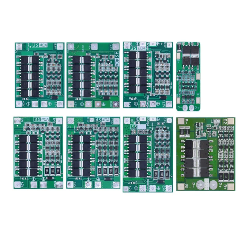 10pcs 3S/4S 20 40A 60A Li-ion Lithium Battery Charger Protection Board 18650 BMS Drill Motor 11.1V 12.6V 16.8V Enhance/Balance