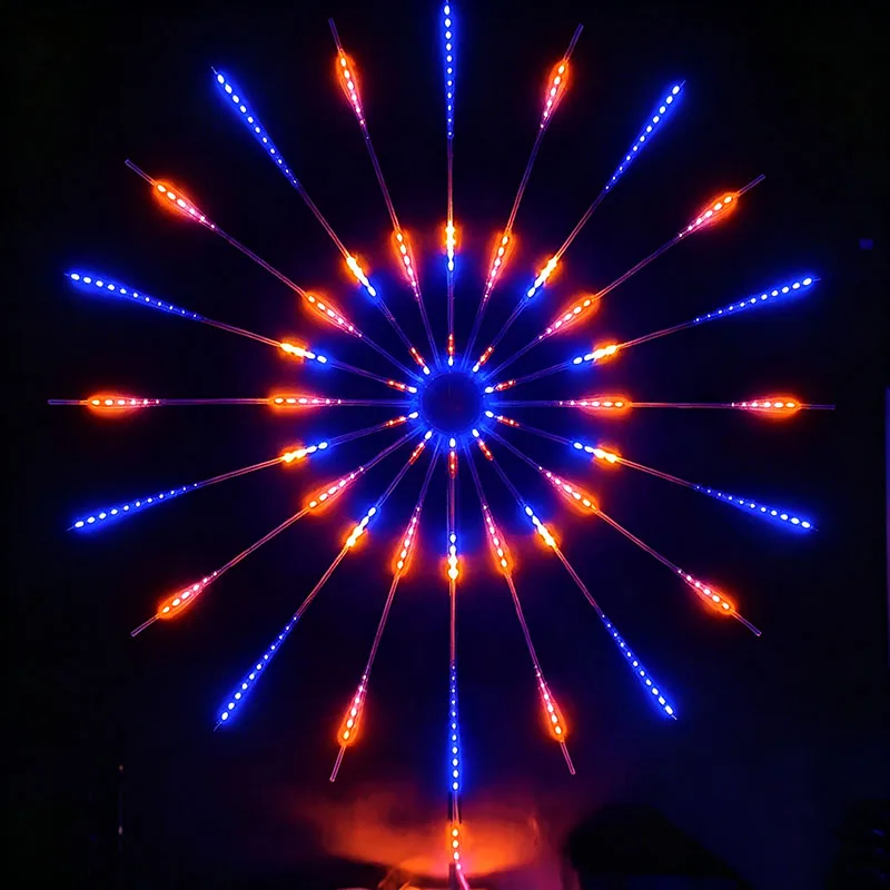 2026 Courtyard Festival Double‑Sided Firework Light Programmable Rainproof Sun‑Resistant Colorful Lamp for Outdoor Holiday Event