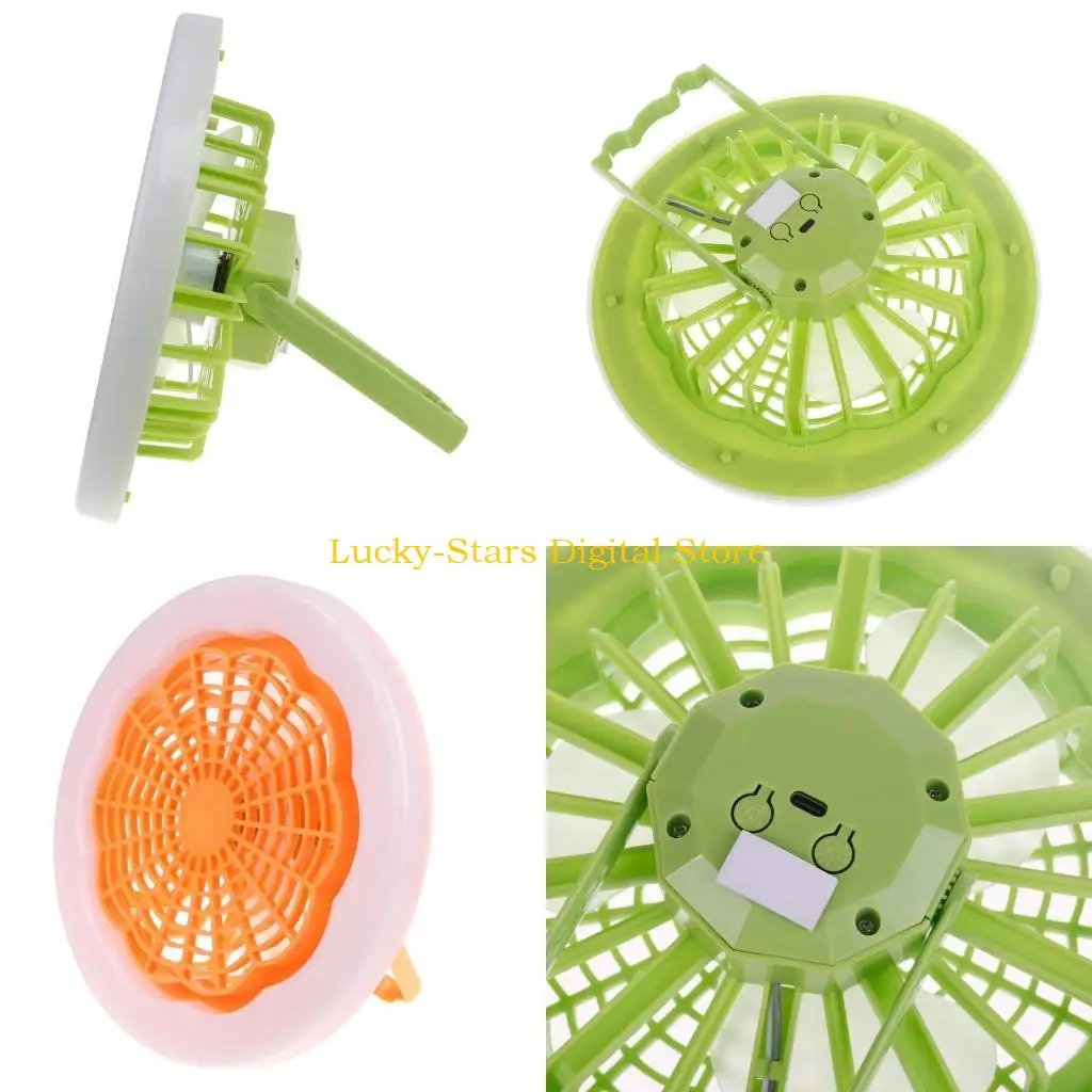 

T3EE Ceiling Fan Multifunction Chandelier Fan for Indoor Outdoor Brightness/Speed Adjustment LED Fan USB White Green