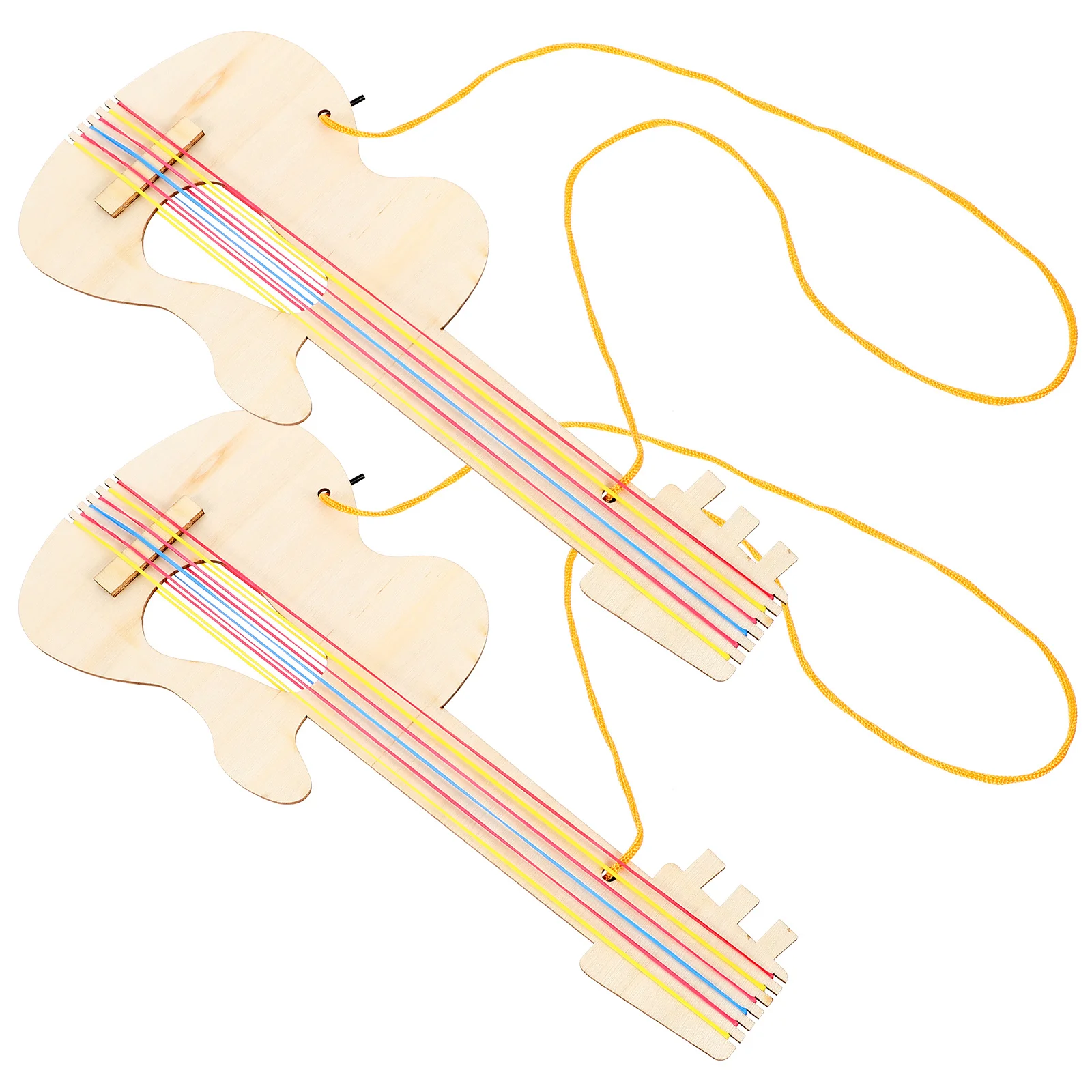 2 uds., juguetes de guitarra Diy para niños, instrumentos musicales para niños, artesanía de Graffiti de madera sin terminar