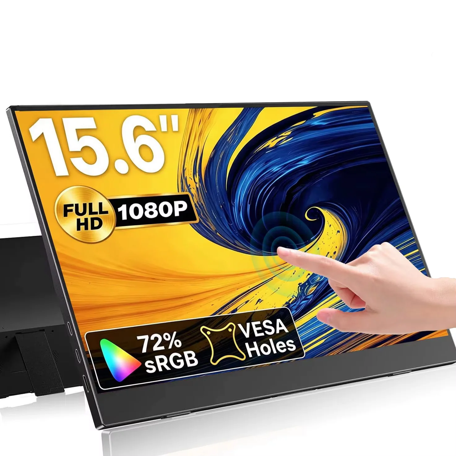 15.6inch Touch Portable Monitor IPS 300Cd/m² External  VESA Type-C Mini HDMI For Laptop Phone TV PS4/5 XBox Dack Mac Switch