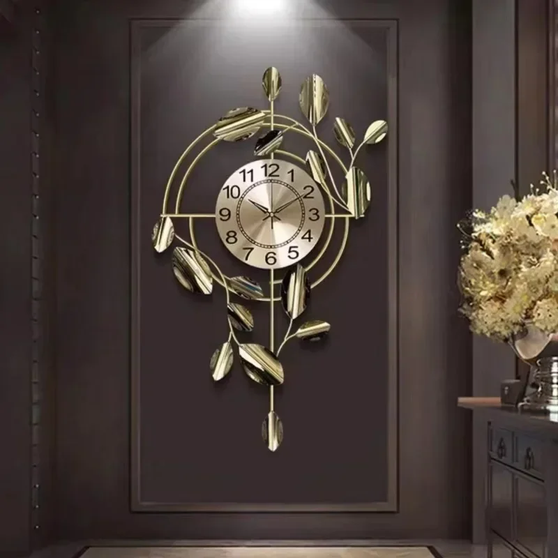 for 75*44 large dropshipping products 2024 modern luxury wall hanging clock decorative metal wall watch clock home house decor