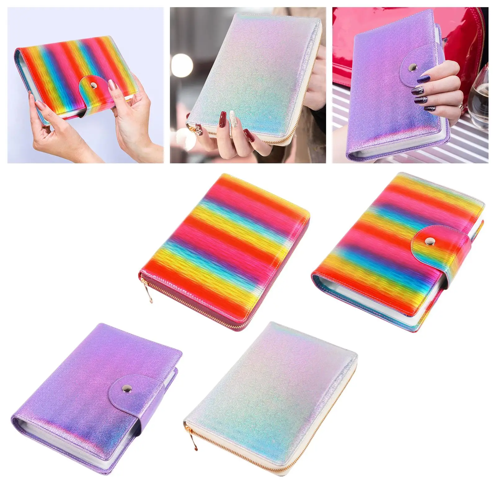 Nail Template Case Rectangular Snap Close DIY Tool, Style Bag Nail Stamping