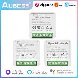 Aubess 1/2/3/4 CH 10A/16A Tuya FAI DA TE Zigbee Smart Switch Relè di Luce di Controllo a 2 Vie Casa Intelligente Funziona Con Alexa Google Casa Alice