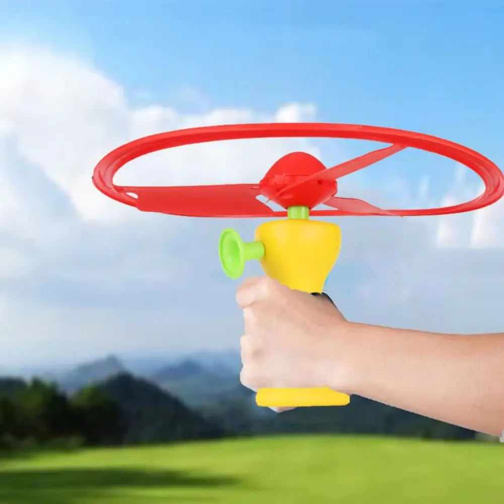 Launcher Spinner Pull Flying Disc Toys Rotating Atmosphere Prop Ripcord Sky Spin Toys Cartoon Educational Dragonfly Toy Gift