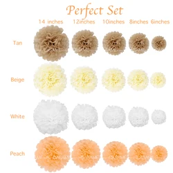 10pcs 15cm Wedding Decorative Paper Pompoms Pom Poms Flower Balls Party Home Decor Tissue Birthday Christmas DIY Decoration