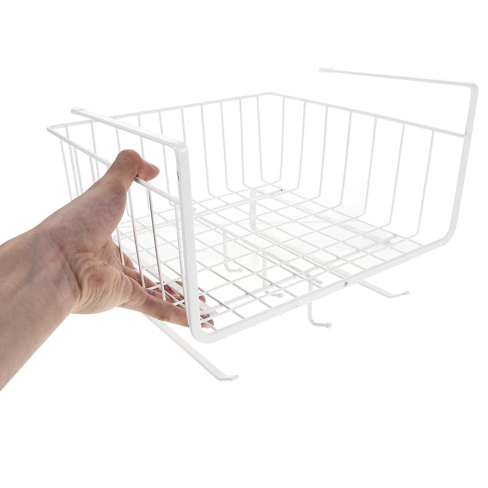 

Under Cabinet Basket Organizer Carbon Steel Heavy Duty No Drill Installation Kitchen Storage Holder for Utensils and Cookware