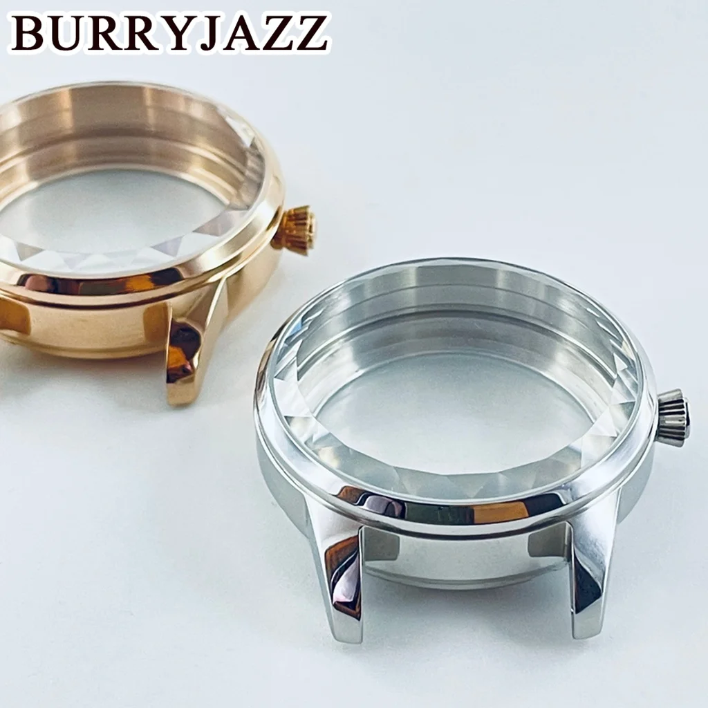 BURRYJAZZ 33 мм подходит для NH34 NH35 NH36 NH38 NH39 Коробка для часов с механизмом и бриллиантовым краем Стекло Женский женский коктейльный корпус из нержавеющей стали