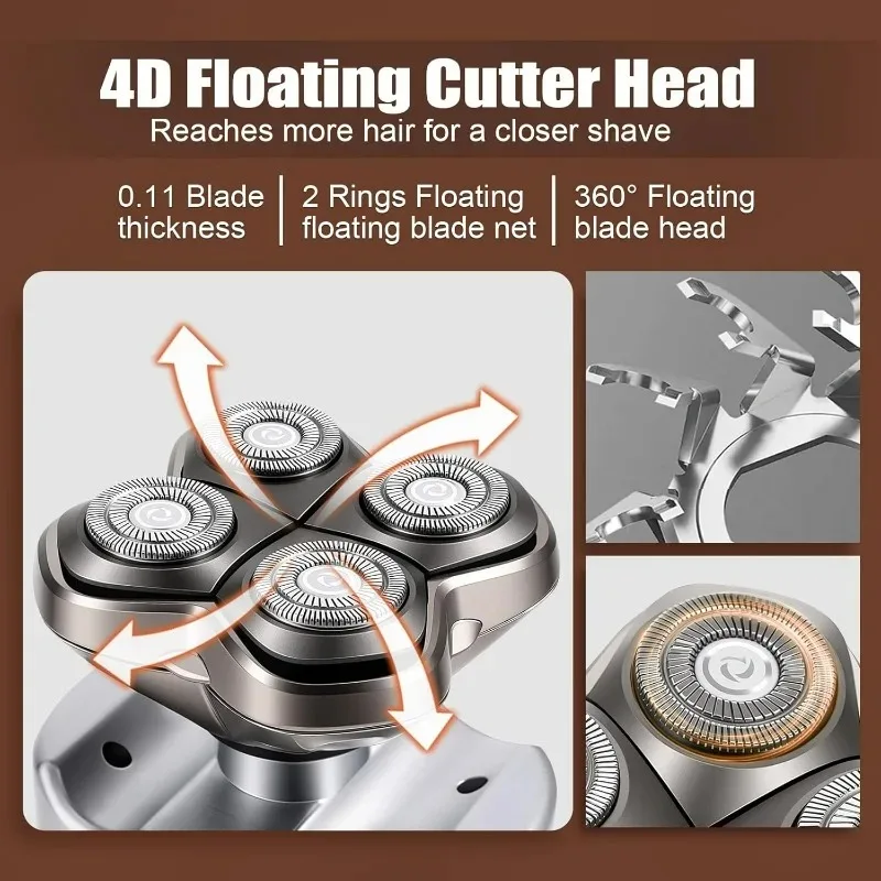 For Shaver Replacment Heads Compatible Skull Pitbull Butterfly Kiss PRO&Palm Head,4 Dual Track Heads Floating Replacement Blades