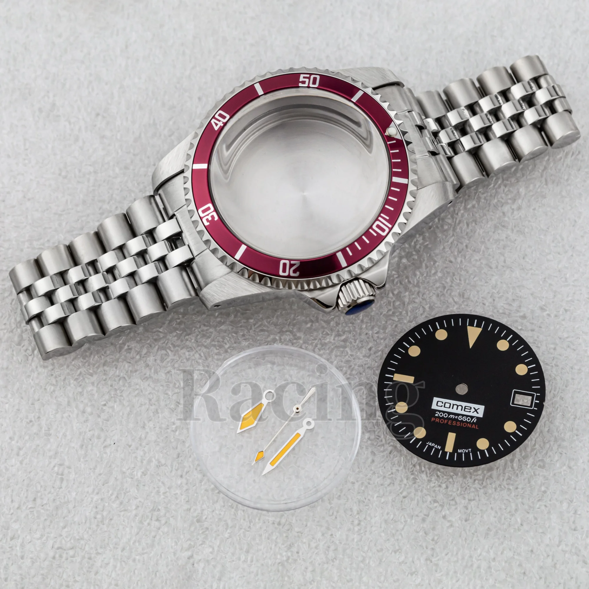 

Fashion Watch Box 39mm Watch Case Jubilee Bracelet NH35 Dial Hands Bezel for SUB GMT Watches Mod Parts 100m Waterproof Case