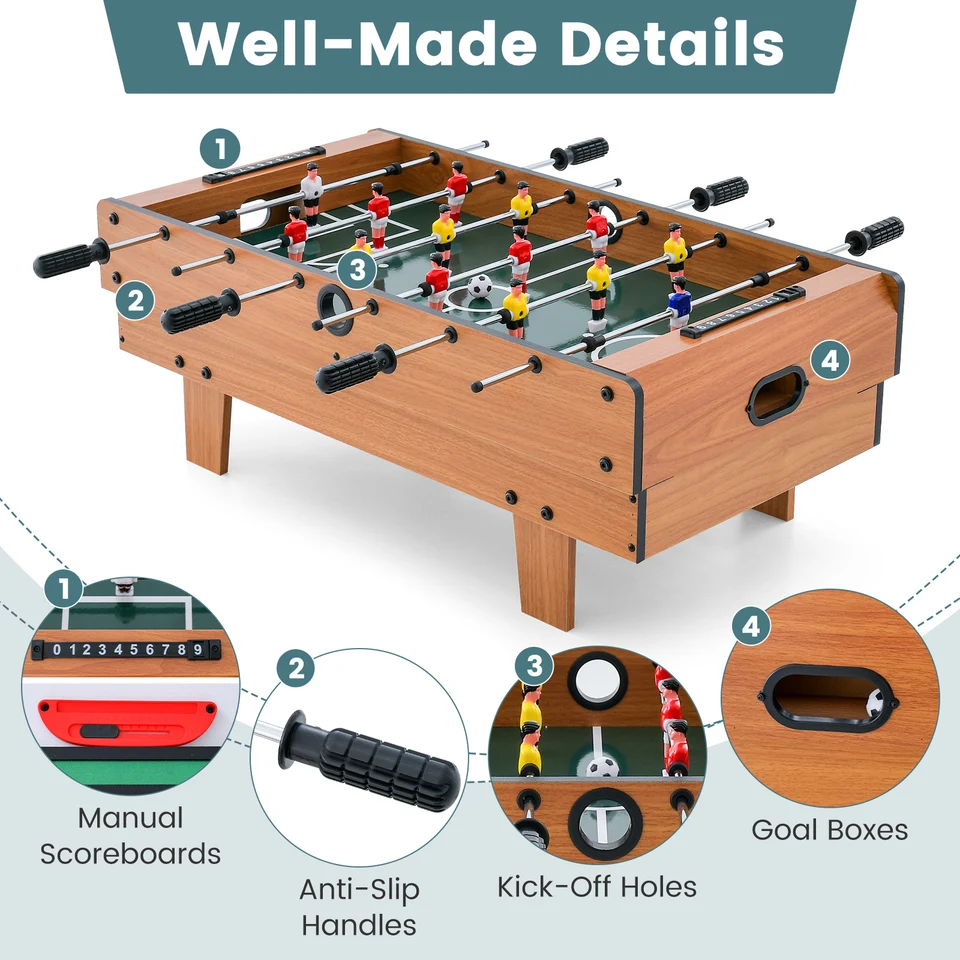Mesa De Juego 5 En 1 Multideporte – Billar, Fútbol, Ping-Pong, Hockey De Aire Y Baloncesto, Con Accesorios Para Niños Y Adultos