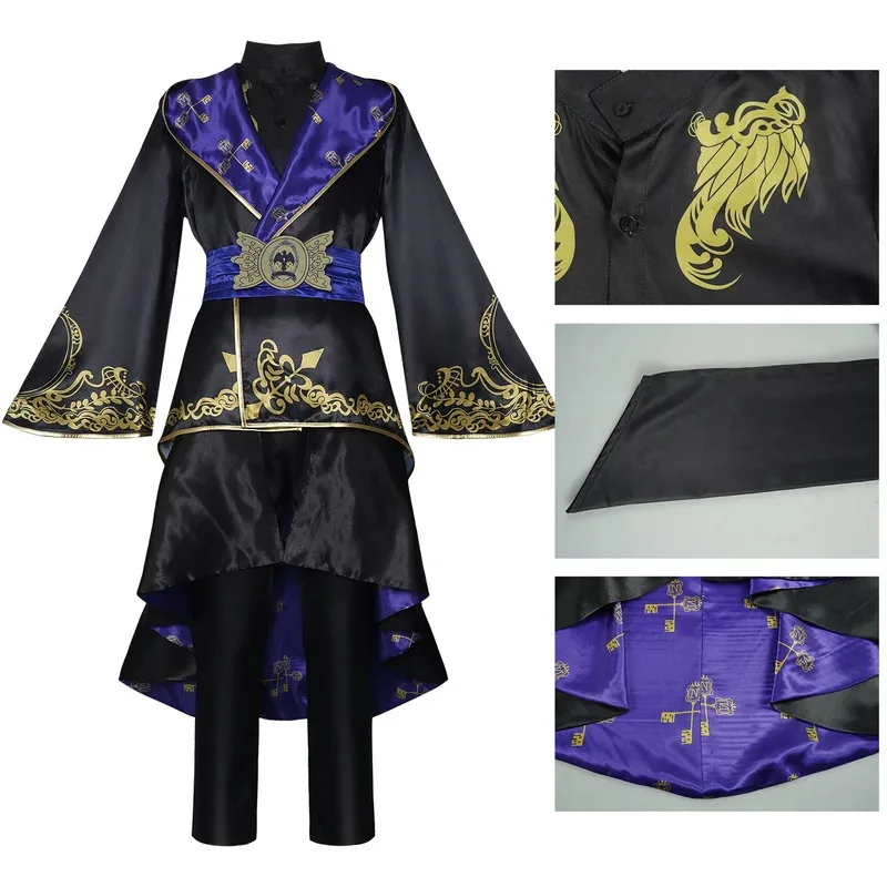 CyAnime Twisted Wonderland Aec Deuce Cosplay Costumes Riddle Black Fancy Cloak Carnival Party Costume Adult Man Halloween Suit