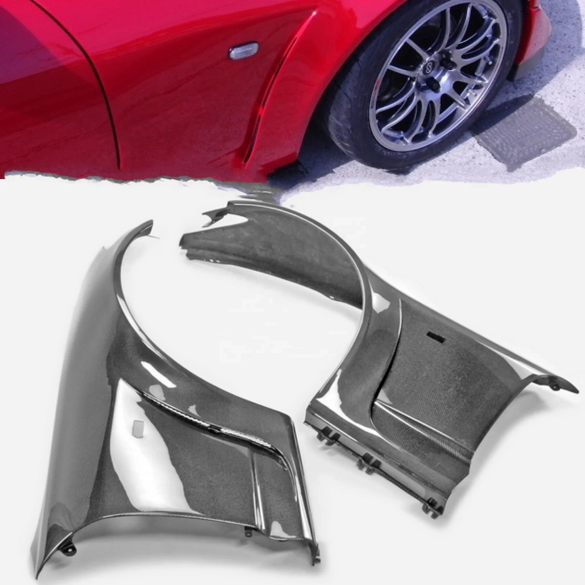 For Honda S2000 AP1 AP2 AMIS Front Fender  S2000 Carbon Front Fender +30MM