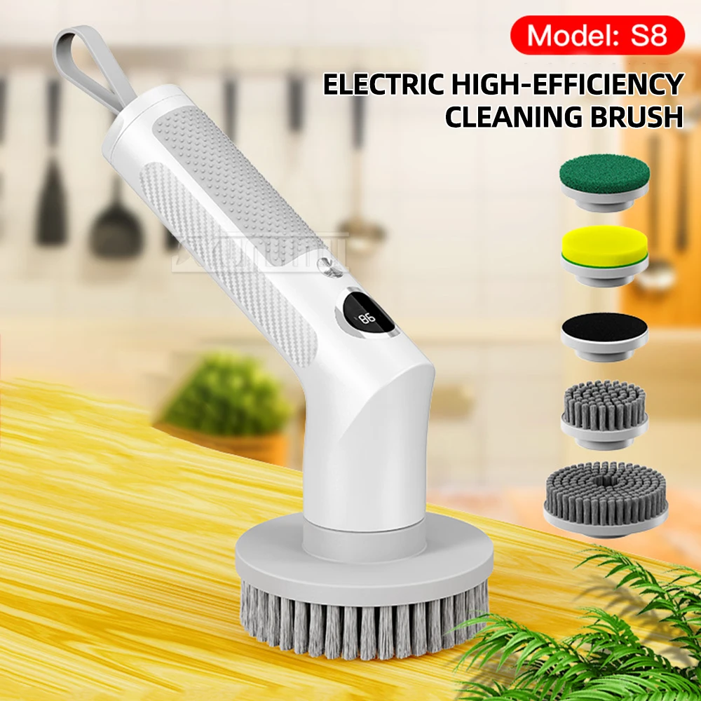 

Household Scalable Electric Cleaning Brush Multifunction Wireless Rotatable Cleaning Brush with Speed Regulation