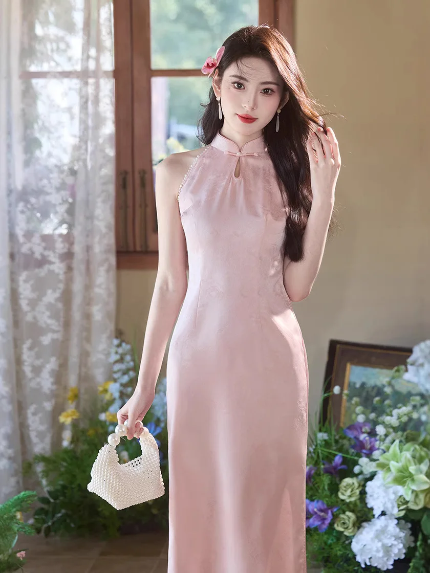 

Китайское длинное Ципао Dr с высоким разрезом, повседневная одежда, винтажная юбка Faion, висящий традиционный костюм