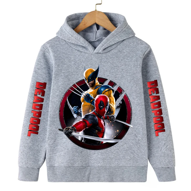 Deadpool & Wolverine Children Hoodies Girl Boy Kids Pullover Autumn Winter Clothing Cartoons Casual Clothes Kid Tops Sweatshirts