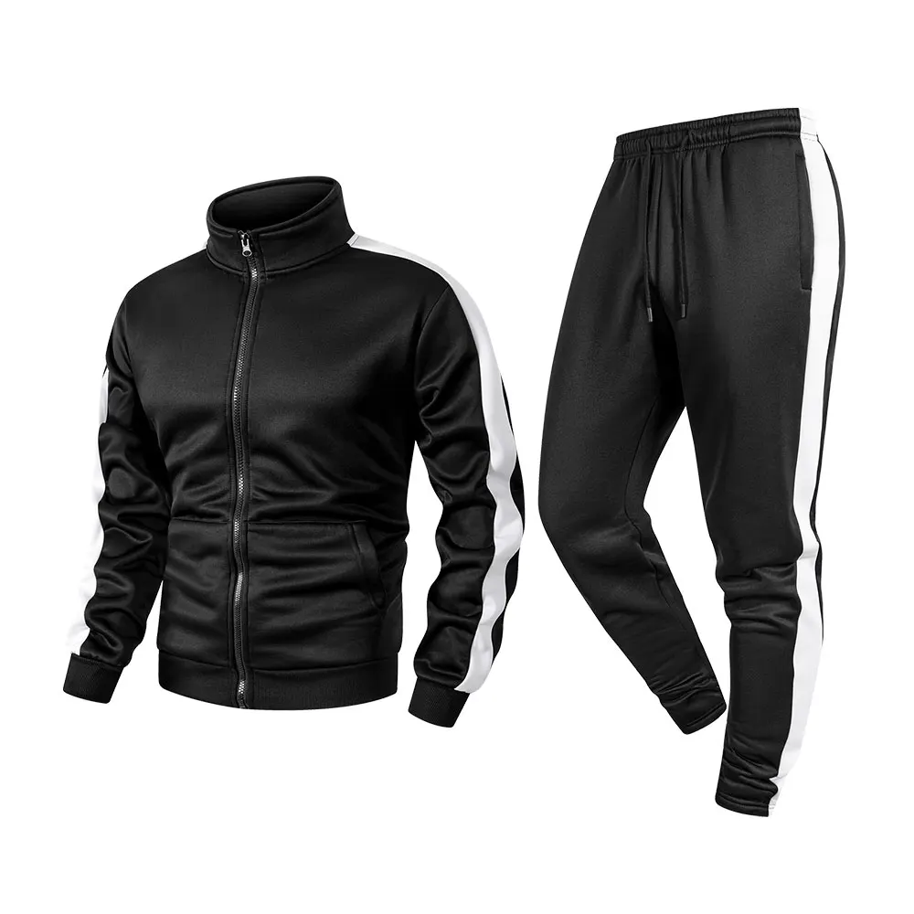 

Men Tracksuit Casual Stand Collar Jackets Zipper Hoodies Sportwear Pants 2 Piece Sets Hip Hop Running Joggers Sports Suit