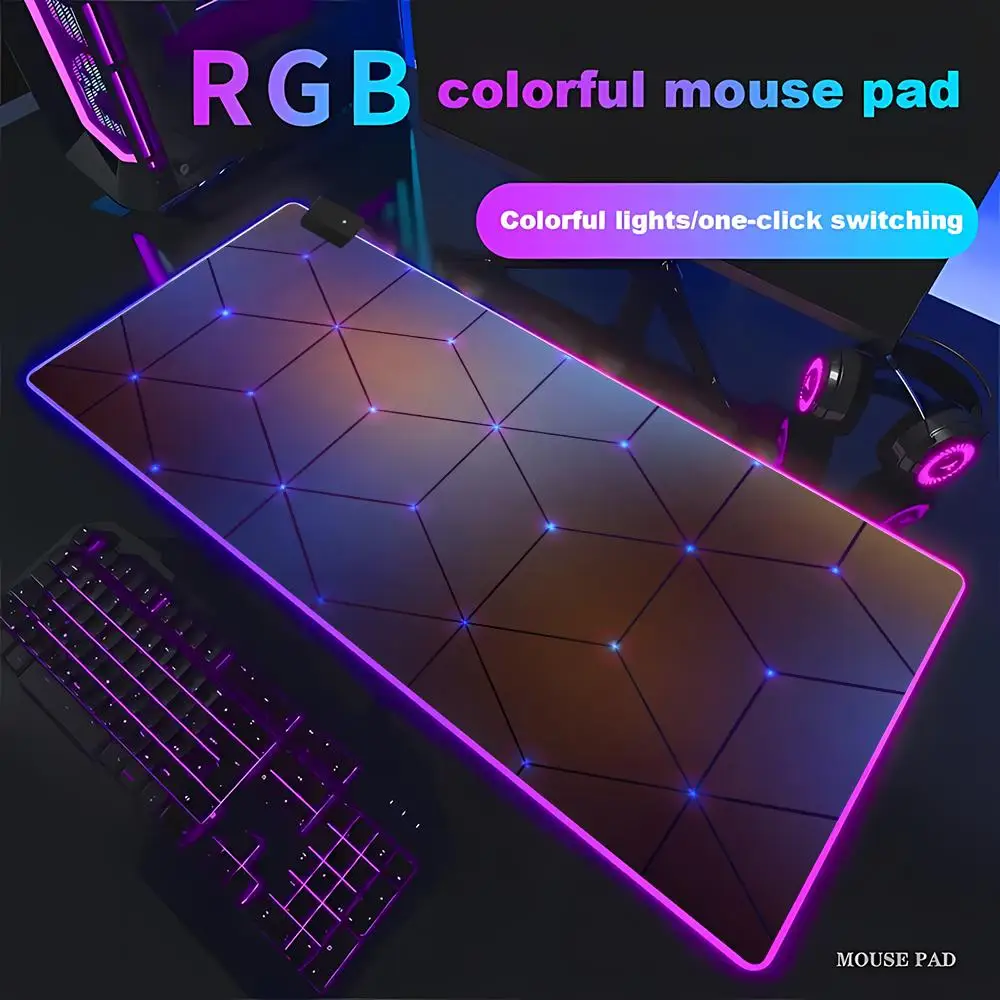 Hexagon Geometric Mouse Pad  Mouse Pad Cute HD Desk Mat Extended Gaming Keyboard Mat Large XXL Gamer Mousepad 90x40cm HYBXAXC