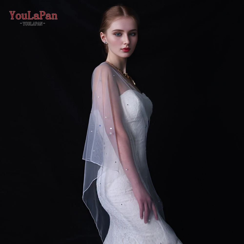 Youlapan VG91-A capa para fiesta vestido elegante Bolero con cubiertas de diamantes de imitación hombros boda personalizado DIY encogimiento de hombros para mujer