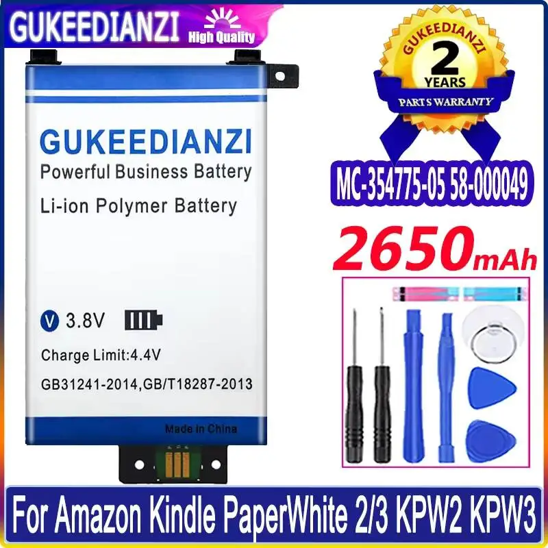

2650 мАч GUKEEDIANZI MC-354775-05 58-000049 аккумулятор большой емкости для Amazon Kindle PaperWhite 2/3 KPW3 KPW2 DP75SDI S13-R1