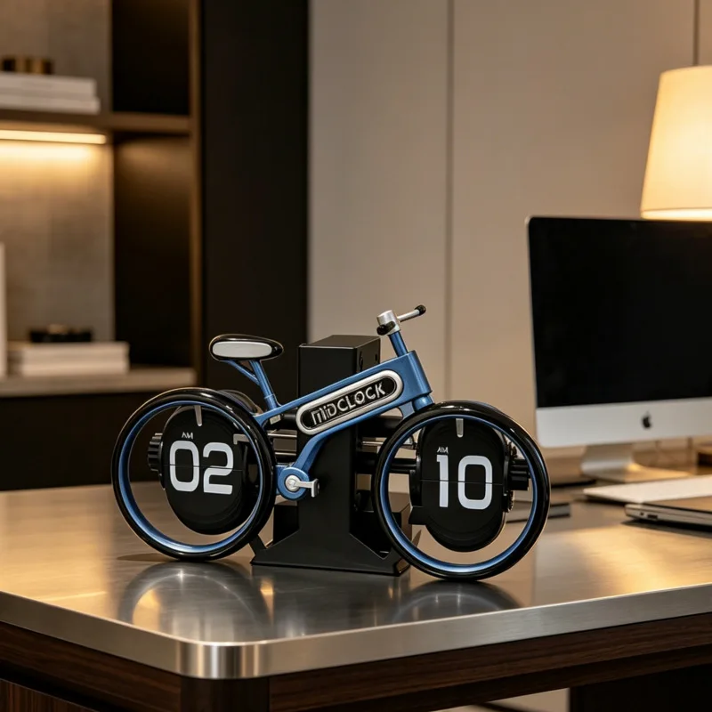 Creative Bicycle Page Turning Clock Home Desktop Personalized Bicycle Shape Cycling Decorative Clock