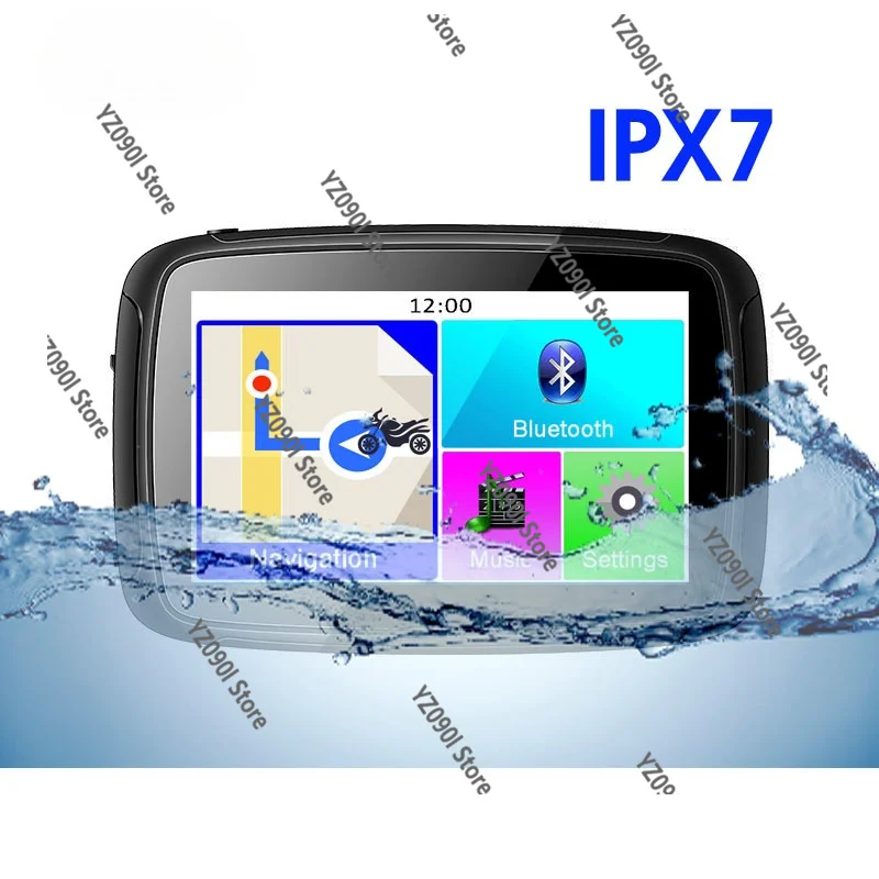 800 High Brightness 5 Inch Outdoor Motorbike GPS Navigator IP67 Waterproof Shock Resistant Portable Device