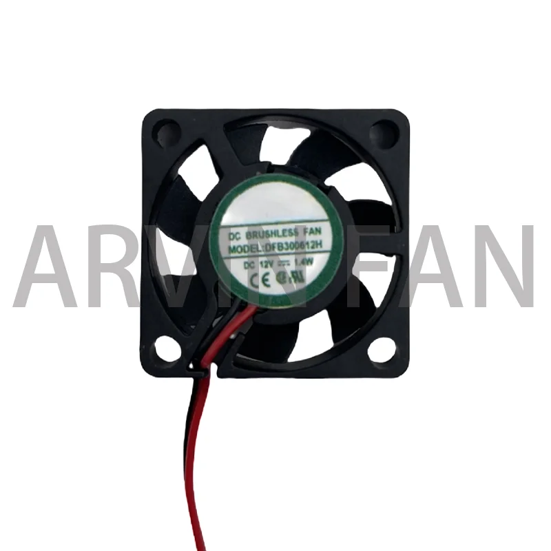 

DFB300612H 3cm 30mm Fan 30x30x6mm DC12V 1.4W 2 Wires Double Ball Bearings Miniature Ultra-thin Cooling Fan For Router Projectors