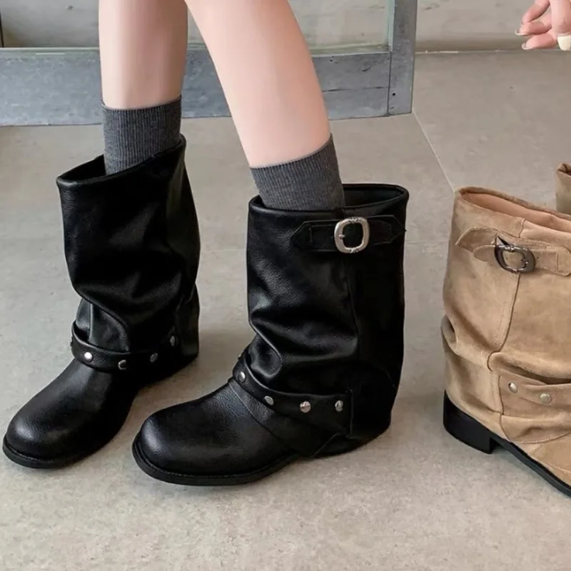 New Trend Designer Chelsea Ankle Boots for Women Stable Chunky Block Heel Winter Dress Short Botas Mujer Fashion Daily Footwear